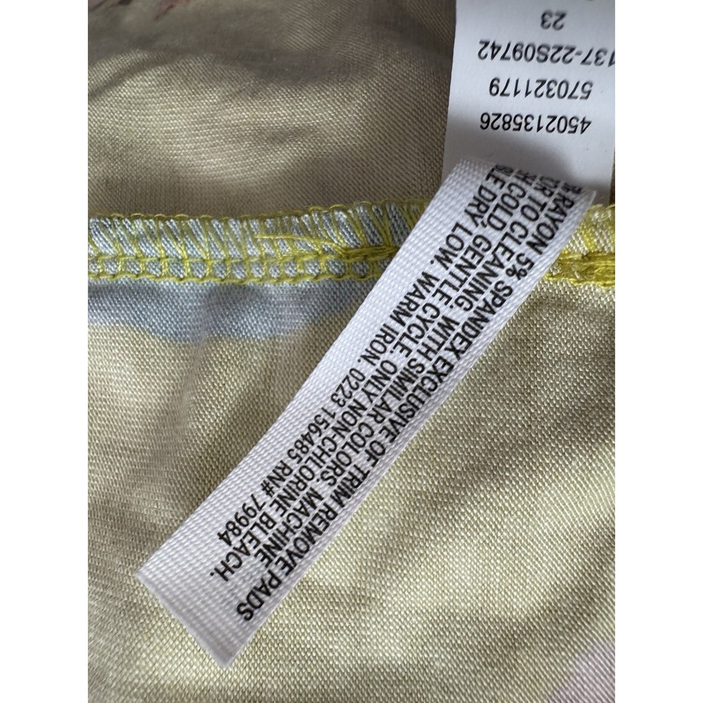 Soma WKND Medium Soft Jersey Maxi Dress Built-In Bra Yellow Tropical NWT $110 - Picture 10 of 10